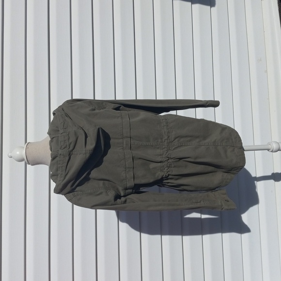 DIVIDED H&M  Khaki GREEN Utility Jacket With Hood Size 0 - Picture 2 of 6